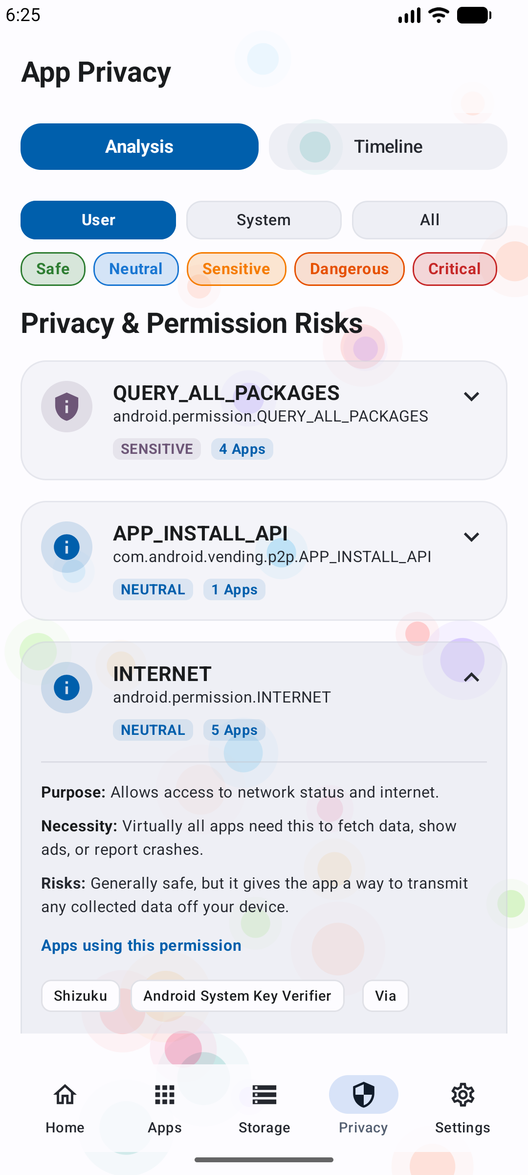 App privacy report