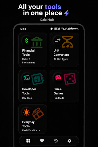 CalciHub home dark
